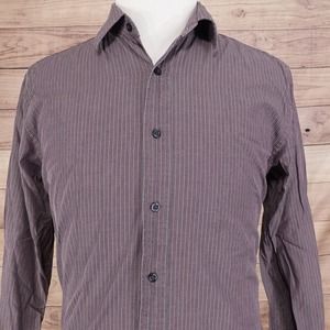 GAP PREMIUM LONG SLEEVE STRIPED BUTTON DOWN SHIRT MENS SIZE L LARGE